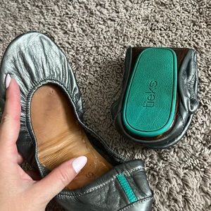 Tieks metallic pewter size 9